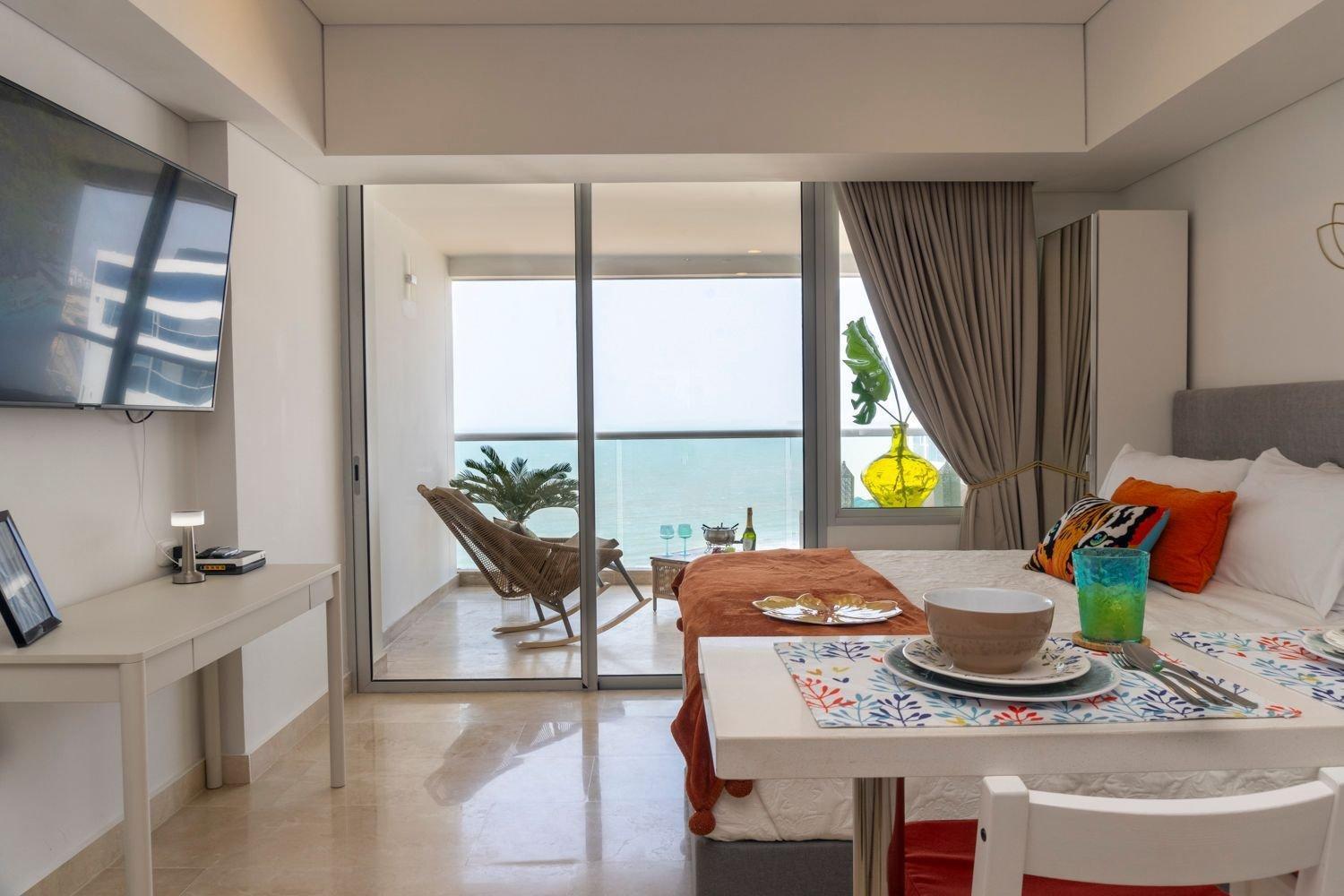 Cb1528 Hermosa - Loft Frente Al Mar Crespo Apartamento Cartagena